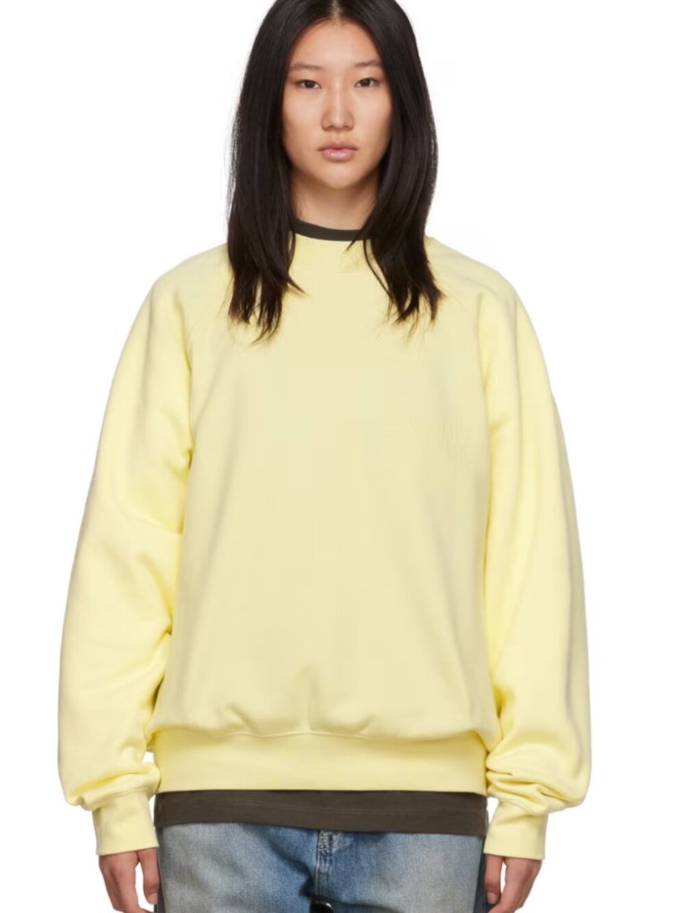 Fear of God ESSENTIALS Yellow Crewneck Sweatshirt (XS)